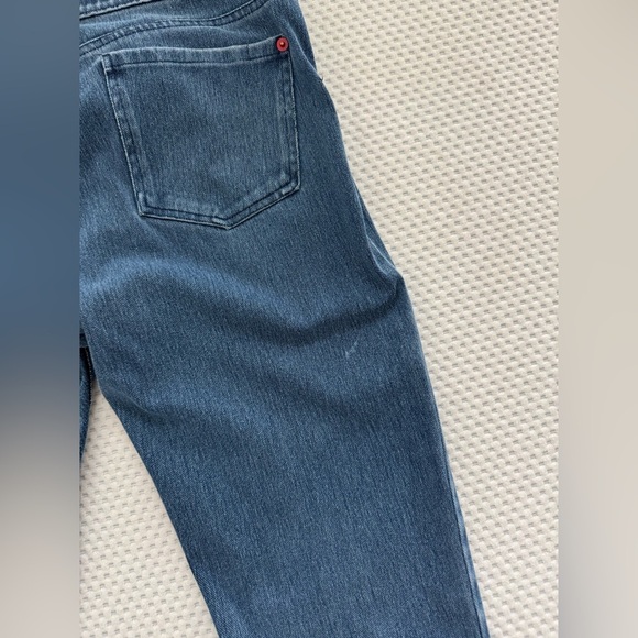 SPANX Jean-ish Ankle Shaping Leggings in Blue Tummy Control Women Size Large - Picture 6 of 6